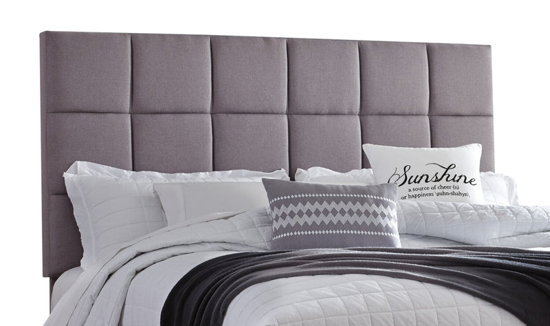 Livy Upholstered Bed in Grey Fabric, Tufted - King Size