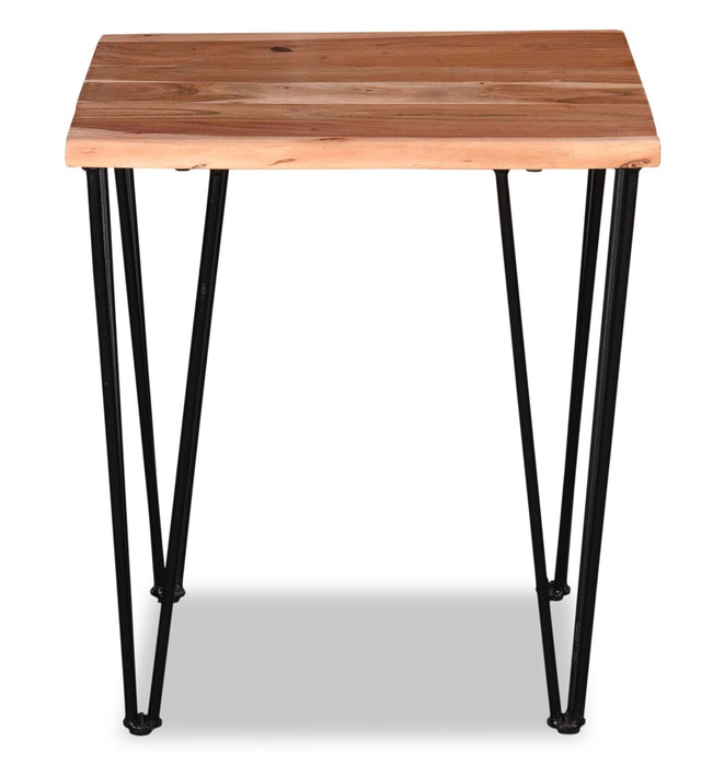 Kaleb 22\" Rustic End Table - Brown and Black with Metal Legs