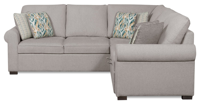 Scott Living Haven 2-Piece Right-Facing Chenille Fabric Sleeper Sectional - Grey