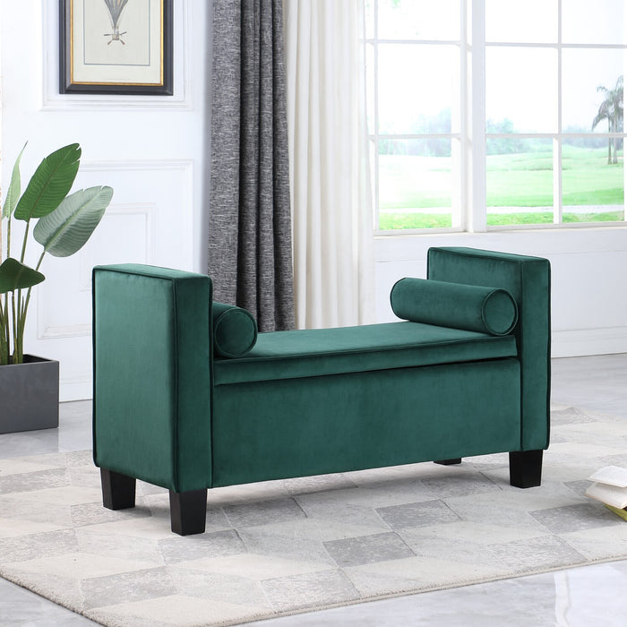 Octavia 53.25\" Storage Bench - Green Velvet