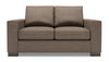 Made in Canada Customizable Sofa Lab Track 62\" Linen-Look Fabric Loveseat with Track Arms - Luna Praline Brown
