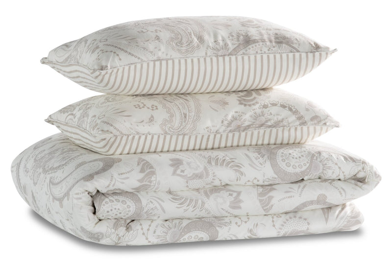 Indie Paisley 3-Piece Full/Queen Comforter Set - White