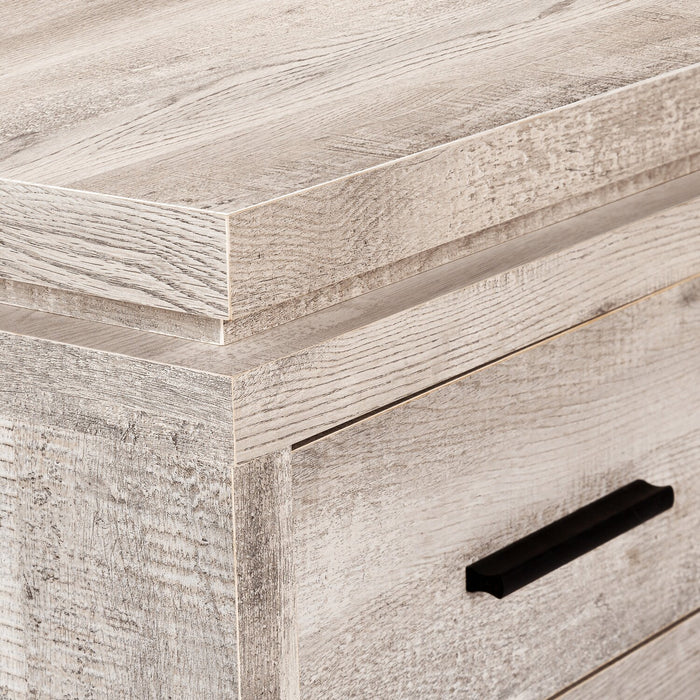 Rickey 60\" L-Shaped Corner Office Desk with 3-Drawers & Shelving - Natural