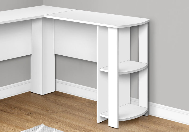 Eason 47\" L-Shaped Office Desk with Shelf - White