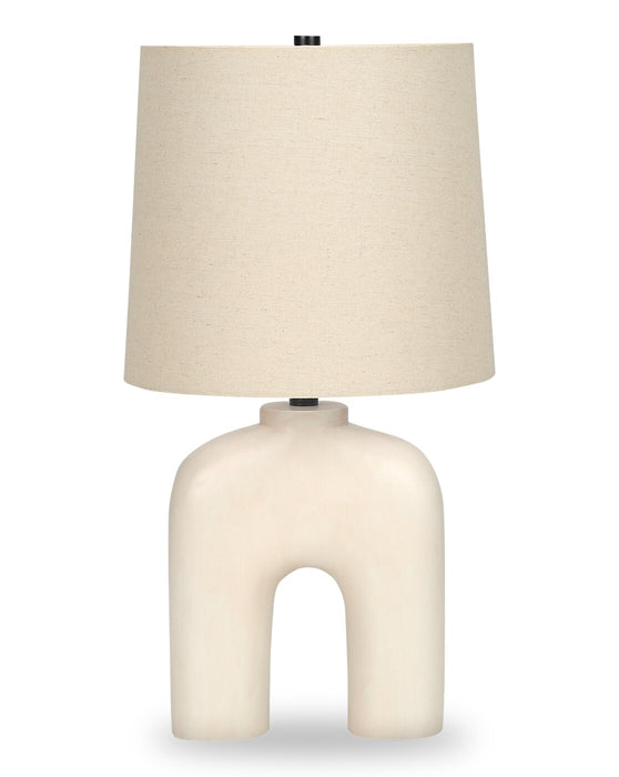 25\" Cream Resin Arch Shaped Table Lamp