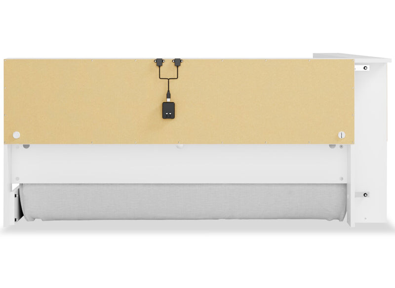 Wolf Platform Bookcase Bed for Kids, White - Full Size