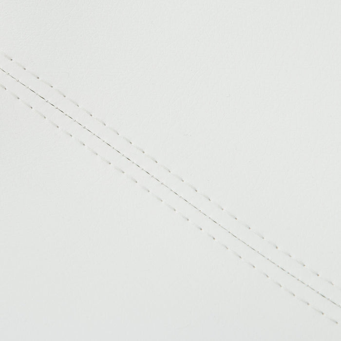 Cole Barstool with Vegan Leather Fabric, Metal - White