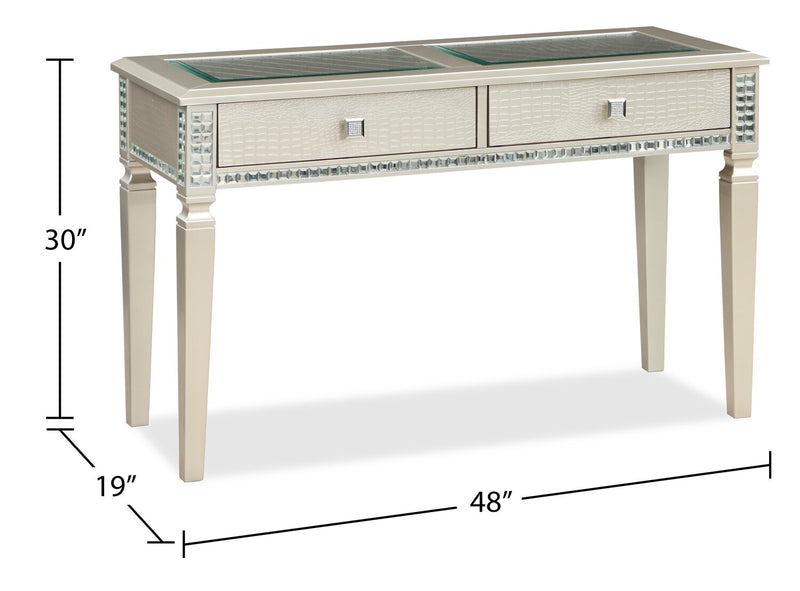 Tyra 48\" Glam Sofa Table with Storage - Champagne