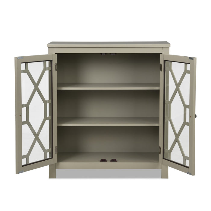 Clary 31.5\" Accent Cabinet with Glass Doors - Grey
