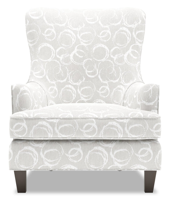 Made in Canada Sofa Lab Customizable Wingback 32\" Linen-Look Fabric Accent Chair - Pax Wicker Brown