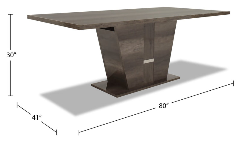 Gino Dining Table with 63-86\"W Extension - Made in Italy, Pedestal Base, Modern - Brown