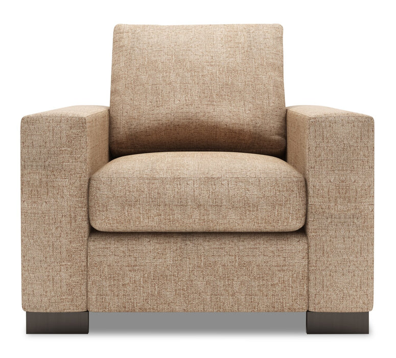 Made in Canada Sofa Lab Customizable Track 38\" Chenille Fabric Chair with Track Arms - Luxury Taupe