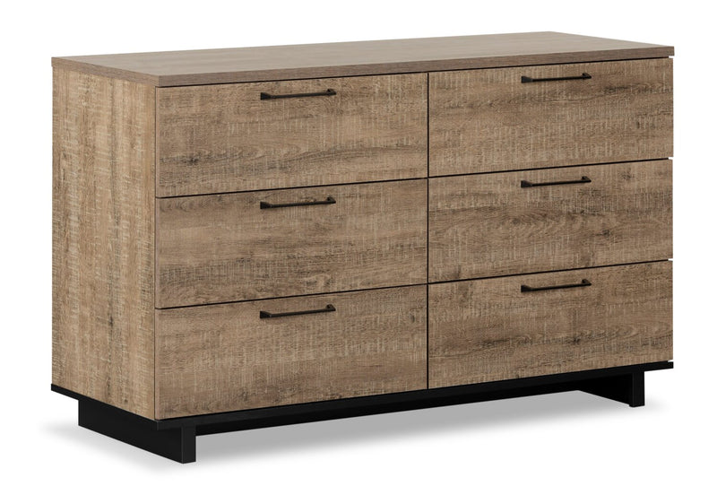 Everley Bedroom 6-Drawer Dresser, 51.3\"W x 31.3\"H - Brown