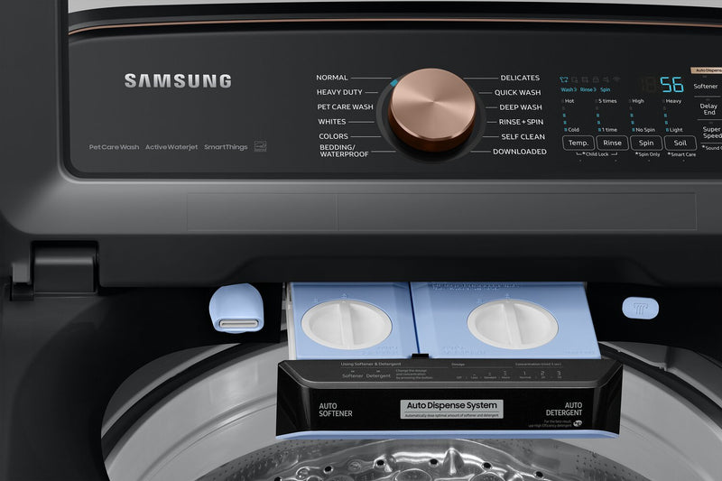 Samsung 6.2 Cu. Ft. Smart Auto Dispense Top-Load Washer and 7.4 Cu. Ft. Electric Dryer