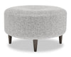 Made in Canada Customizable Sofa Lab The Curve 31\" Linen-Look Fabric Ottoman - Luna Domino Grey