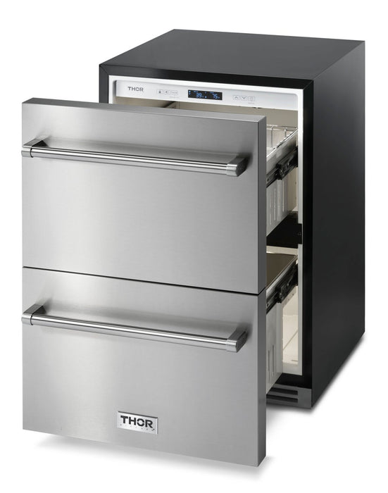Thor 24\" 5.4 Cu. Ft. 2 Drawer  Refrigerator - Stainless Steel - TRF24U