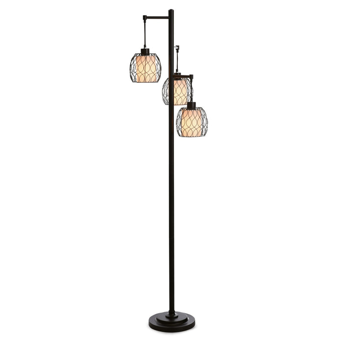 Delano 71.5\" Antiqued-Bronze with Black Wire Shade Table Lamp
