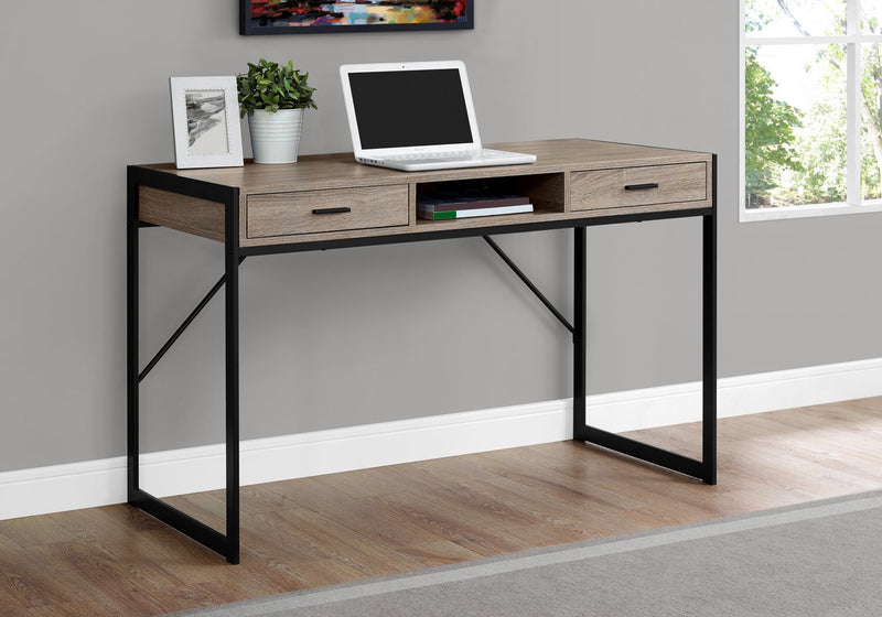 Xavier 48\" Office Desk with 2-Drawers & Cubby - Taupe