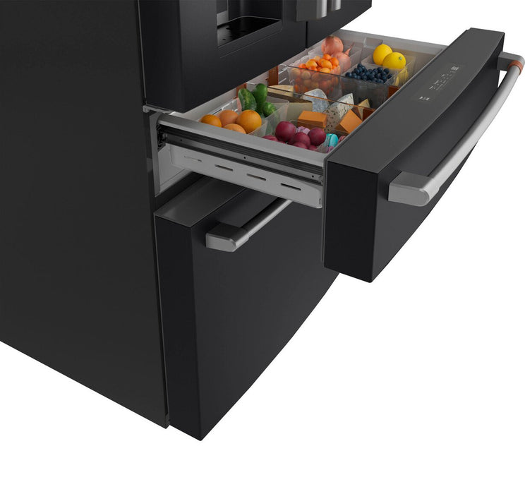 Cafe 36\" 22.3 Cu. Ft. Quad Door Refrigerator - Matte Black - CXE22DP3PD1