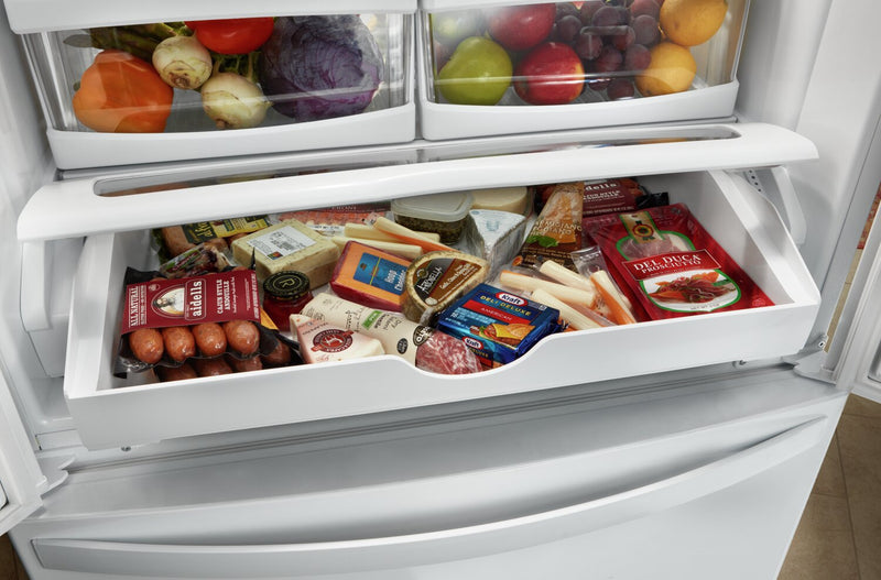Whirlpool 33\" 22 Cu. Ft. Bottom-Mount Refrigerator - Fingerprint Resistant Stainless Steel - WRFF5333PZ