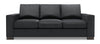 Made in Canada Customizable Sofa Lab Track 85\" Linen-Look Fabric Sofa with Track Arms - Pax Pepper Grey