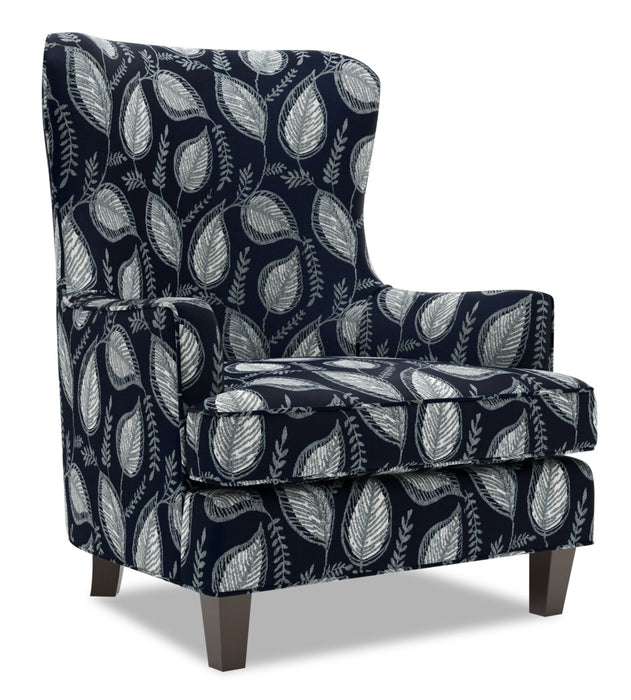 Made in Canada Sofa Lab Customizable Wingback 32\" Fabric Accent Chair - Midnight Multicolour