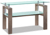 Harvy  50\" Modern  Glaass Top Sofa Table with Shelf - Hazelnut