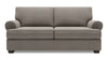 Made in Canada Customizable Sofa Lab Roll 76\" Linen-Look Fabric Condo Size Sofa with Rolled Arms - Luna Smoke Grey