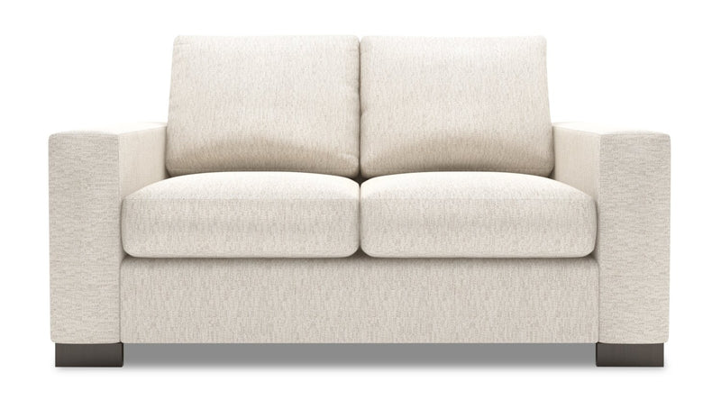 Made in Canada Customizable Sofa Lab Track  62\" Chenille Fabric Loveseat with Track Arms - Luxury Sand Beige