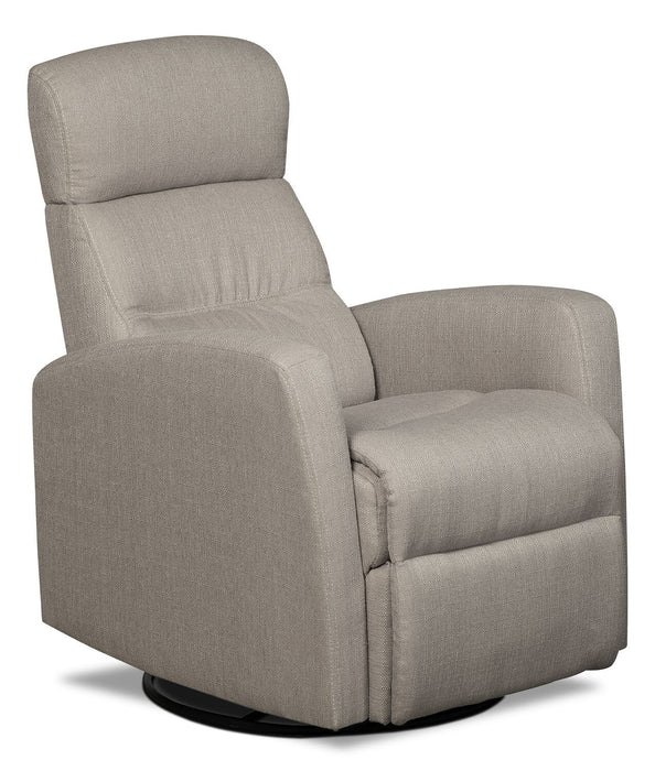 Penny 29.1\" Linen-Look Fabric Swivel Rocker Reclining Chair - Taupe