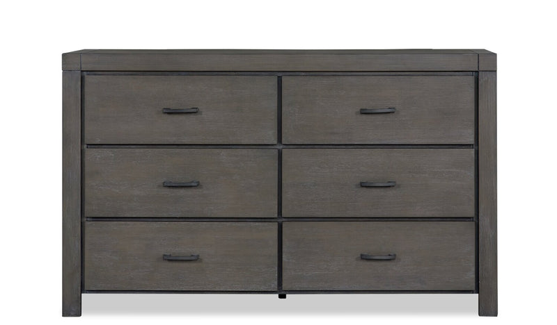 Koda Bedroom 6-Drawer Dresser, 60\"W x 36\"H, Acacia Wood - Grey