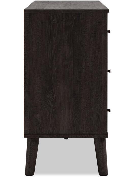 Wolf Bedroom 6-Drawer Dresser, 59\"W x 33.9\"H, Modern Mid-Century - Two-tone Brown & Natural
