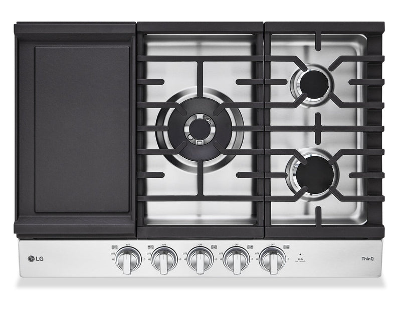 LG 30\" 5-Element Gas Cooktop - Smudge Proof Stainless Steel - CBGJ3027S