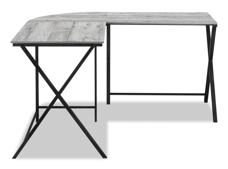 Lidia 55.25\" L-Shaped Corner Office Desk - Grey