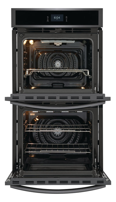Frigidaire Gallery 27\" 3.8/3.8 Cu. Ft. Electric Double Wall Oven with Total Convection - Smudge-Proof® Black Stainless Steel - GCWD2767AD