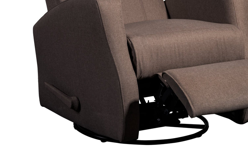 Nyla 30\" Linen-Look Fabric Swivel Rocker Reclining Chair - Brown