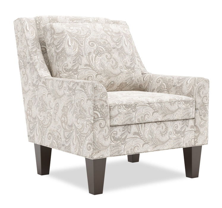 Made in Canada Sofa Lab Customizable Club 29\" Fabric Accent Chair with Wood Legs - Dove Multicolour