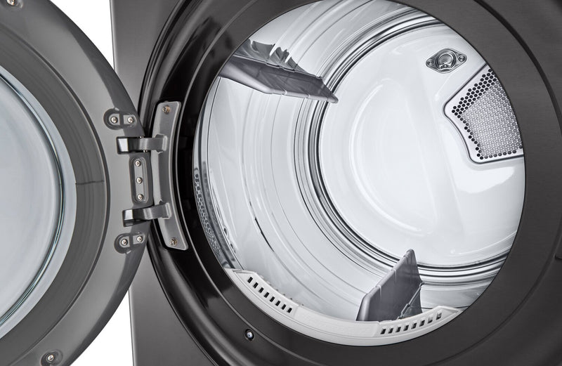 LG 5.8 Washer/7.4 Dryer Cu. Ft. Front-Load High-Efficiency Steam Washtower™ - Black Steel - WKEX300HBA