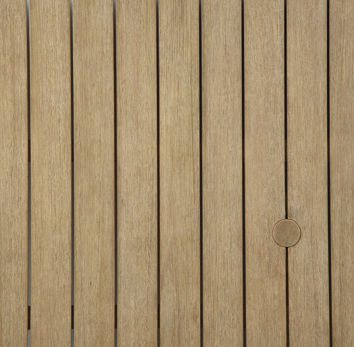 Juno Outdoor Patio Sofa - Eucalyptus Wood & Nuvella Fabric, UV & Weather Resistant - Natural/Beige