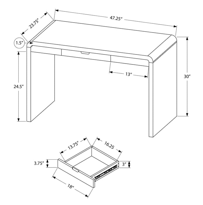 Hobson 47.25\" Office Desk - Glossy White