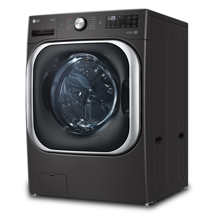LG 6 Cu. Ft. Smart Front-Load High-Efficiency Steam Washer - Black Steel - Stackable - WM8900HBA