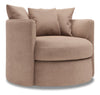 Made in Canada Sofa Lab Customizable Nest 41\" Linen-Look Fabric Swivel Accent Chair - Pax Wicker Brown
