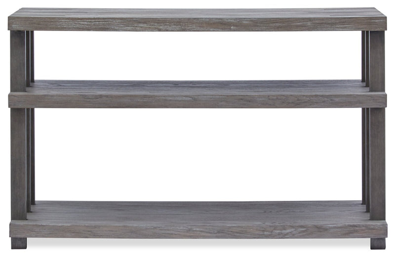 Eldridge 48\" Modern Sofa Table with Shelf - Weathered Grey with Metal and Wood