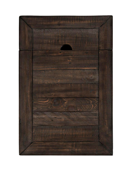 Morgan 16\" Rustic Powered Chairside Table with Storage - Dark Brown with Reclaimed Wood