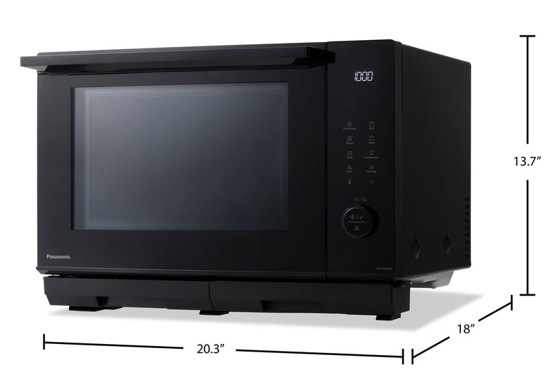 Panasonic 1 Cu. Ft. Countertop Microwave with Combination Steam Oven and Large Area Flat Cavity - Black - NNDS59NB