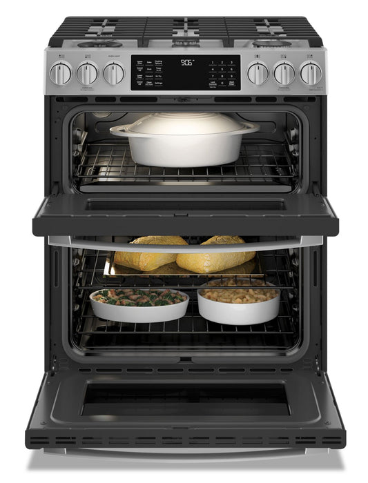 Profile 6.7 Cu. Ft. Smart Gas Range with True European Convection - Stainless Steel Fingerprint Resistant - PCGS960YPFS