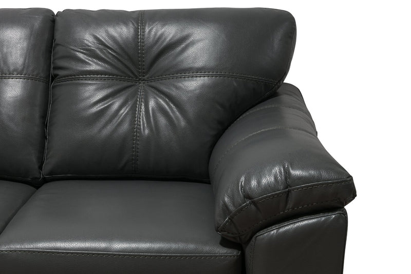 Made in Canada Addison 2-Piece Left-Facing Leather-Look Fabric Sectional with Removable Seat Cushions - Grey