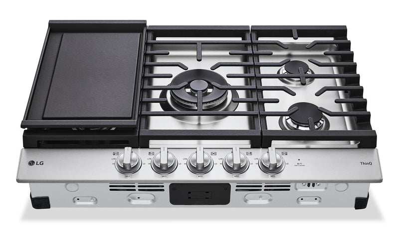 LG 30\" 5-Element Gas Cooktop - Smudge Proof Stainless Steel - CBGJ3027S