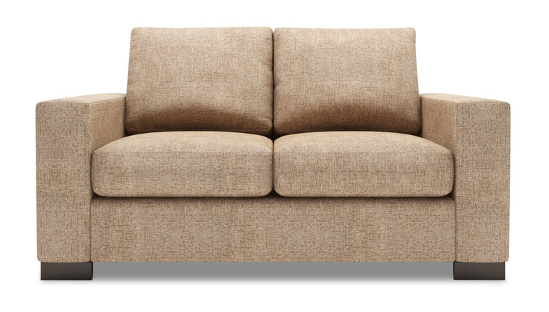 Made in Canada Customizable Sofa Lab Track  62\" Chenille Fabric Loveseat with Track Arms - Luxury Taupe