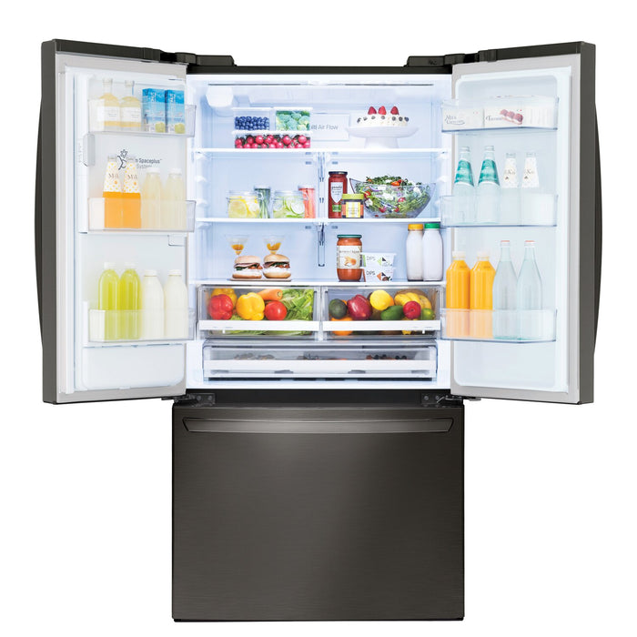 LG 36\" 28 Cu. Ft. French-Door Refrigerator - Smudge Proof Black Stainless Steel - LRFS28XBD
